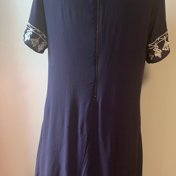 Lulus Navy and White Embroidered Dress - Picture 3 of 4